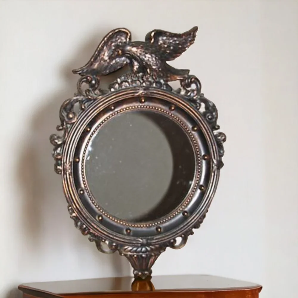 Vintage 1950s Dart Syroco Federal Eagle Porthole Round Mirror Wall Decor